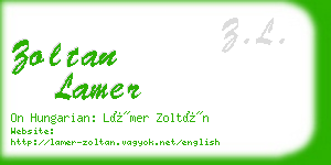 zoltan lamer business card